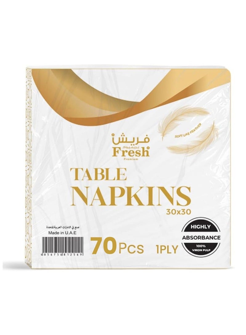 SNH Packing مناديل ورقية فاخرة 30x30 سم، عبوة من 70 ورقة 1 طبقة - Image 1